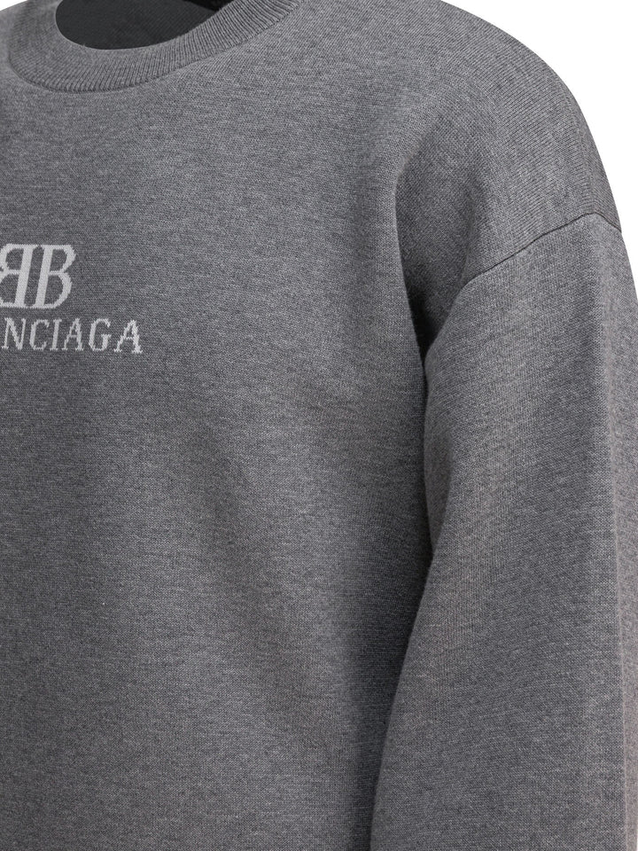 Balenciaga Cotton Crewneck Sweatshirt Sweatshirts - Grey | 547699234611805d8014e911b8a2c02d117ddccc