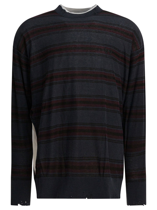 Layered Knitting Tops Black