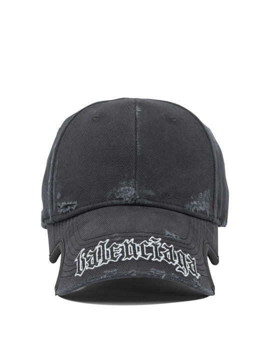 Blackletter Script Hats Black