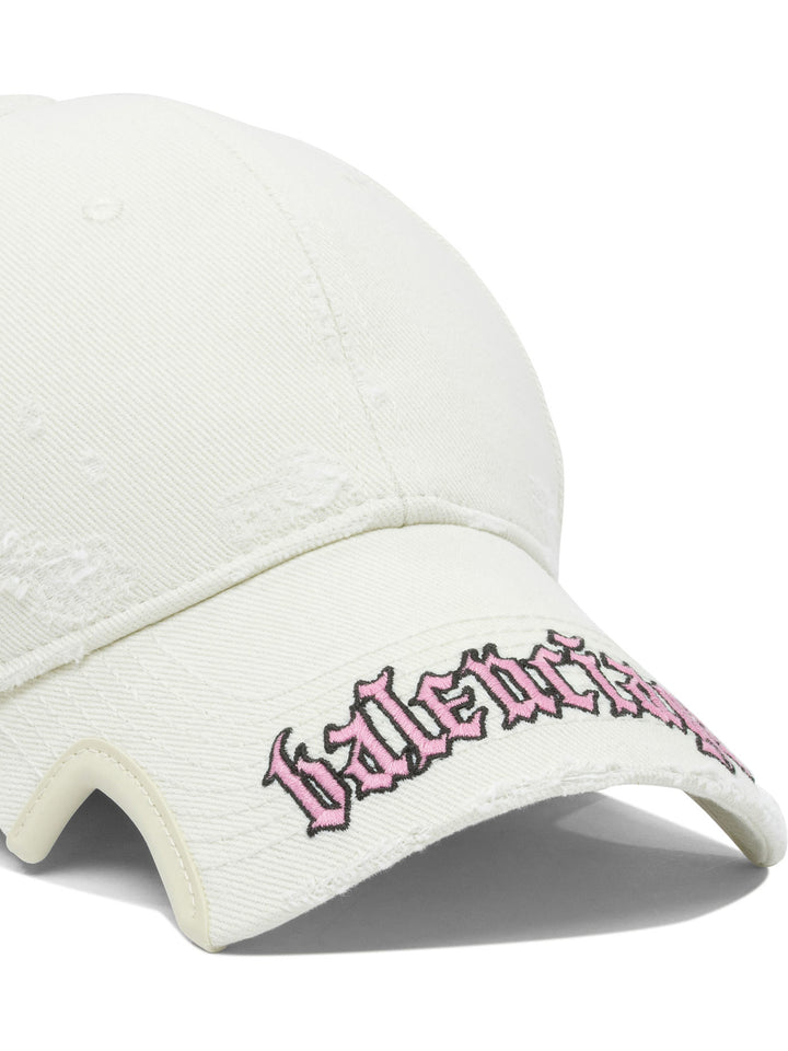 Balenciaga Blackletter Script Hats - White | 2f24d5151830dbf37ff0b59ad796ad9ba0bb64c1