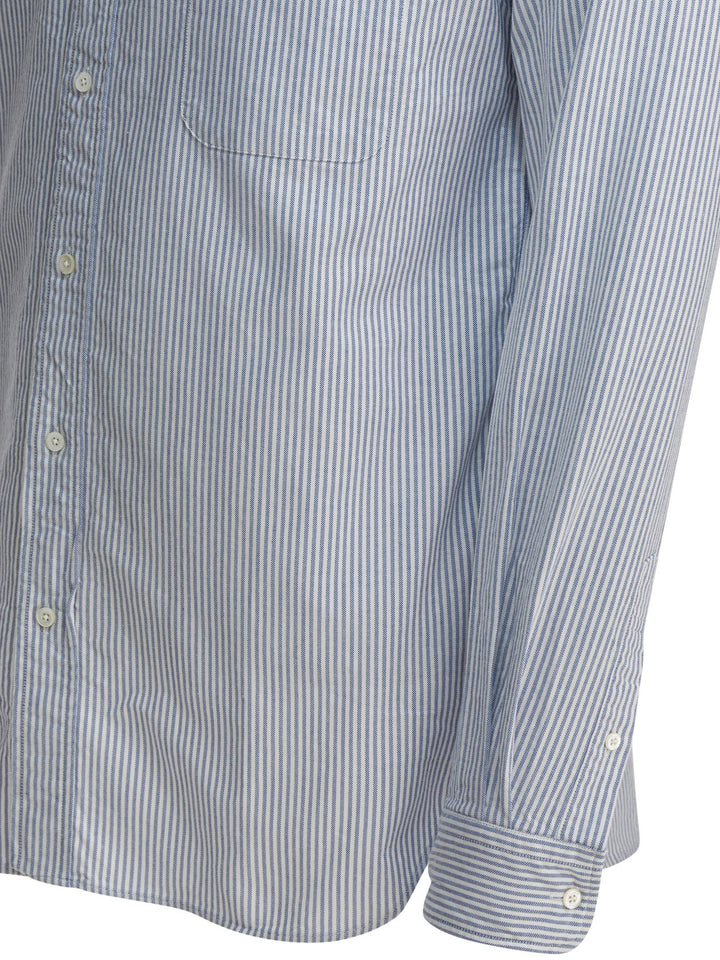 Beams Plus Cotton Striped Shirt Shirts - Blue | 843d8737b63eae9a9598e987069c86148a7efc3b