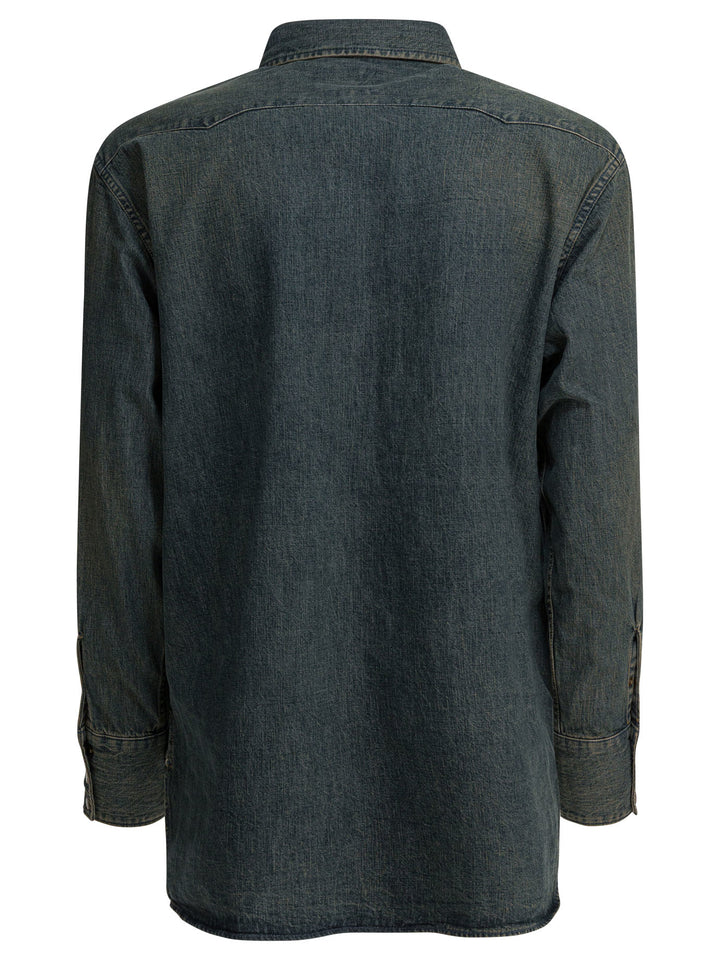 Beams Plus Western Double Dye Shirts - Blue | 4b9b91e0935a1689862b97760c485ab0694b68aa