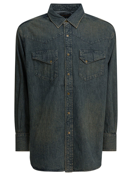 Western Double Dye Shirts Blue