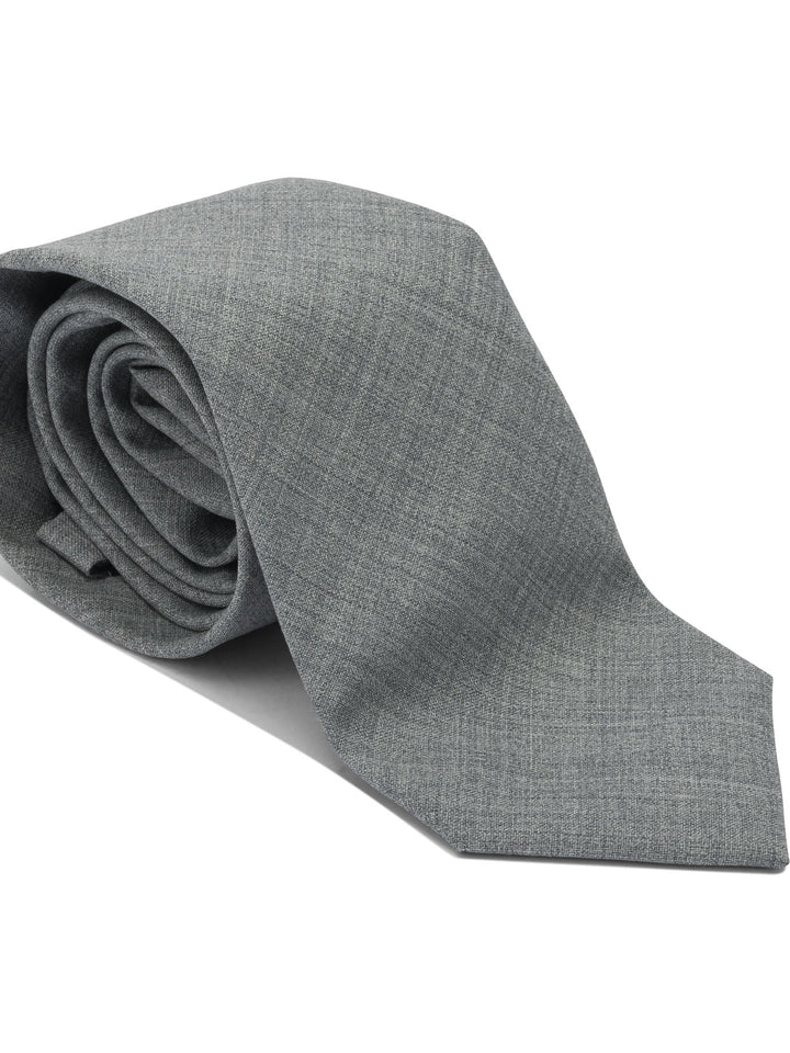 Brunello Cucinelli Virgin Wool Tie Ties & Bow Ties - Grey | 8add66299f88cb5ee34d84129c1eac00e5ad407f