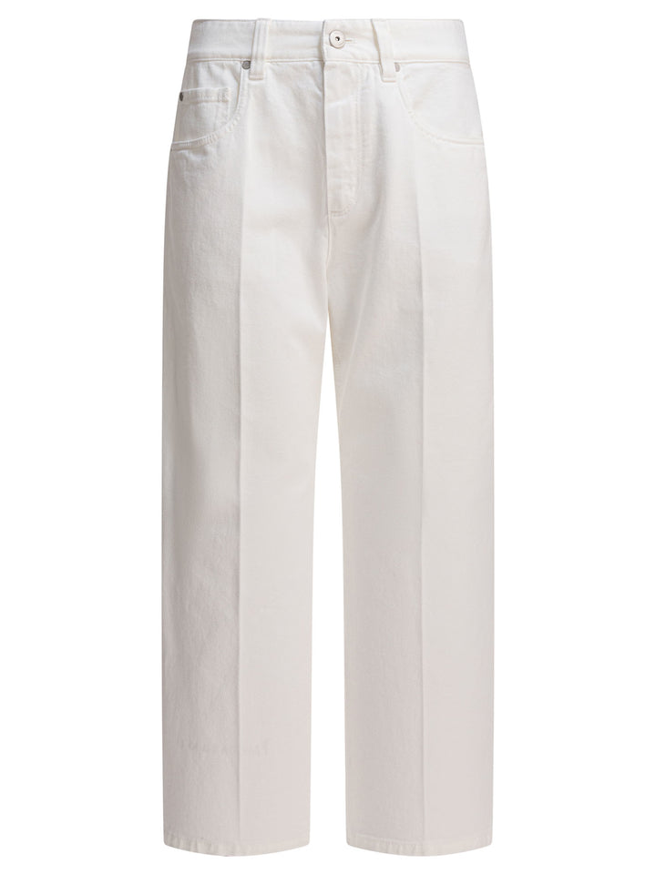 Brunello Cucinelli Contemporary Square Jeans - White | d80d38f34186c474daa9e070f49a87cd708e40c0