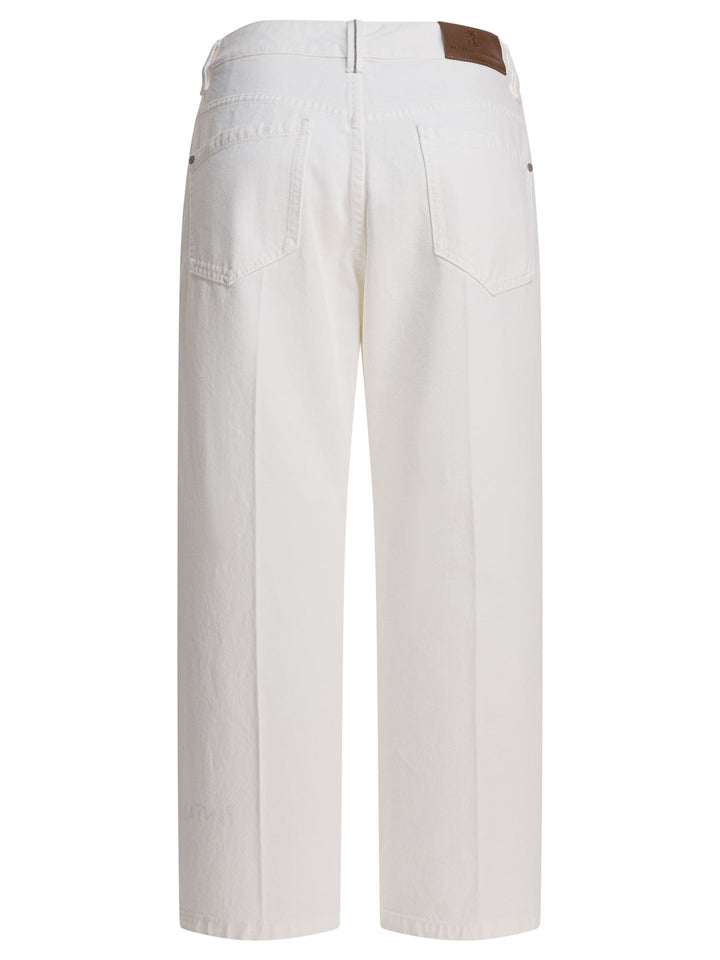 Brunello Cucinelli Contemporary Square Jeans - White | 8225f20db485b179465f5dec50ed3e2941ab42f8