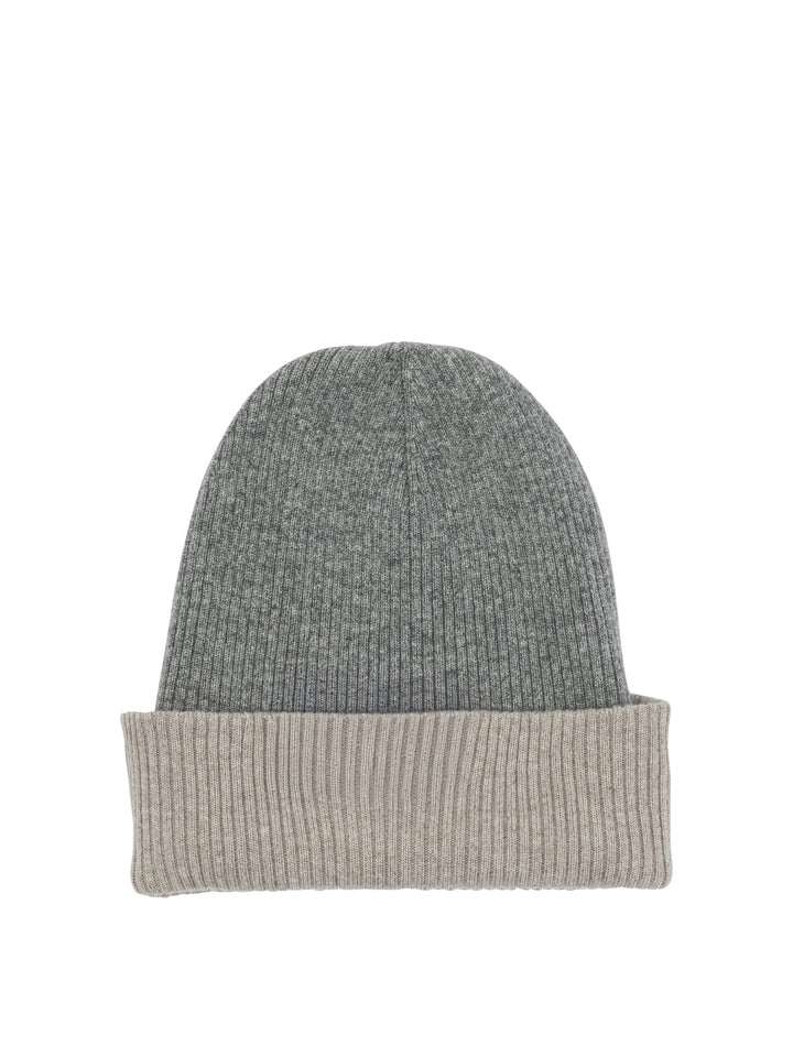 Brunello Cucinelli Reversible Cashmere Beanie Hats - Grey | 51d354f1672d8ab6fb45cb9fd2a4322ecd4d372c