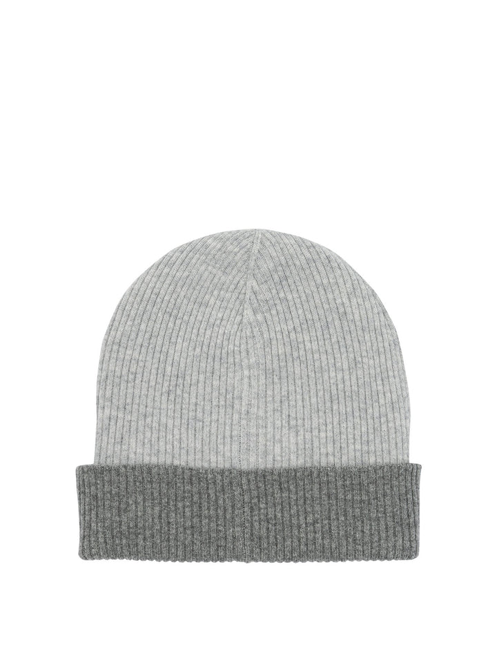 Brunello Cucinelli Reversible Cashmere Beanie Hats - Grey | 5ff8400b204b54d33515fd3e0112a5d7d5c19c8a
