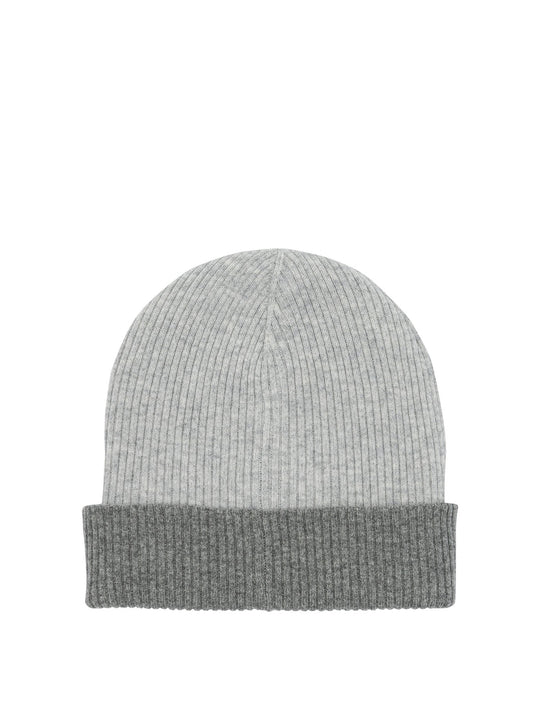 Reversible Cashmere Beanie Hats Grey