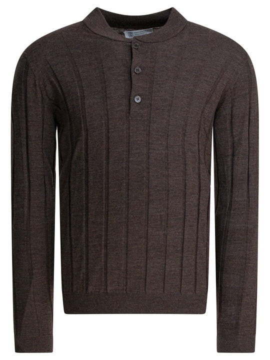 Wool And Cashmere Crewneck Sweater Knitwear Brown