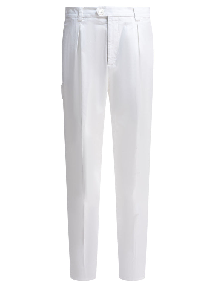 Brunello Cucinelli Cotton Gabardine Pants Trousers - White | 0d40f78ac2c9127da04b585f84ab3430246f6722