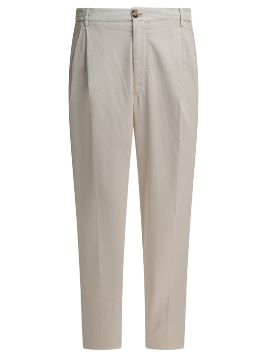 Cotton Chino Pants Trousers Beige