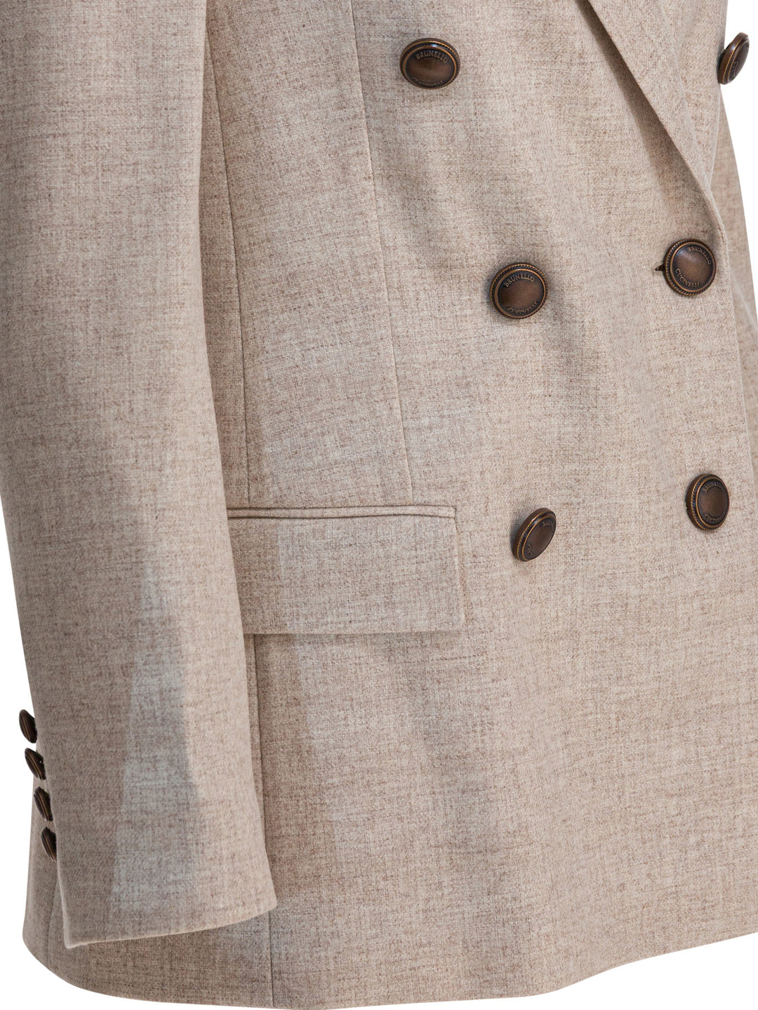 Brunello Cucinelli Wool And Cashmere Twill Flannel Blazer Jackets and Coats - Beige | f069d9e0f2e784706b02112d03228a14266c3e1f