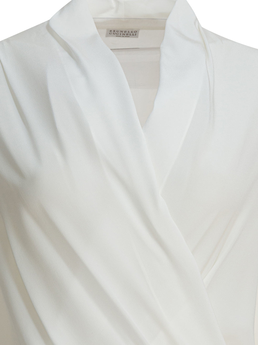 Brunello Cucinelli Silk Body Shirt Shirts - White | 4877dd8a8b4592adde5285094165323b1ff269c3