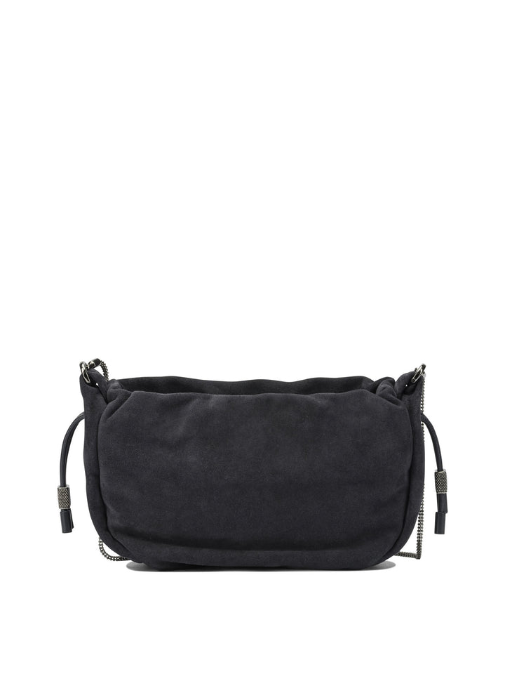 Brunello Cucinelli Bucket Mellow Crossbody Bags - Blue | fbbd5d2d17696b511bc64276999b73dd1e044a07