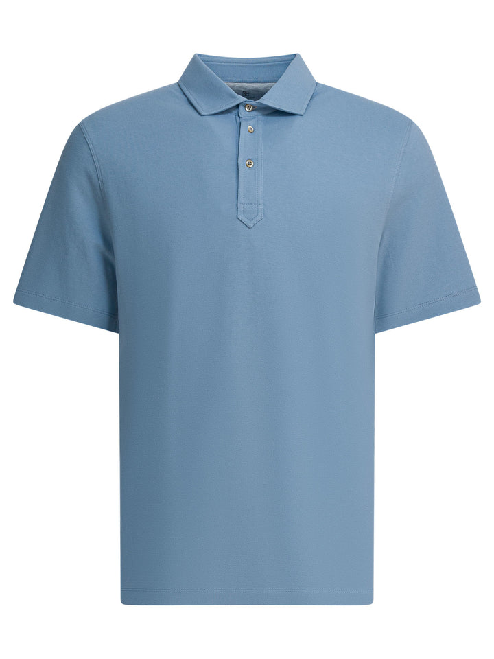 Brunello Cucinelli Cotton Short-Sleeved Polo Shirt Polo shirts - Light blue | 152a4c4c8edffb57d011d72ca2b92d0377c35f68