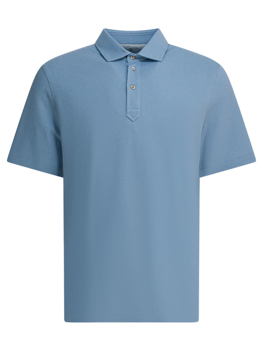 Cotton Short-Sleeved Polo Shirt Polo Shirts Light Blue