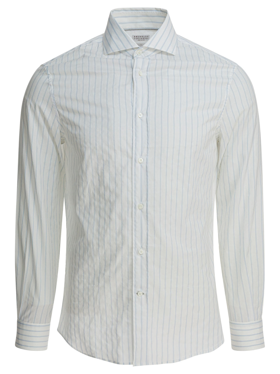 Brunello Cucinelli Cotton Striped Shirt Shirts - White | 656586c1a2b045ff2597545b6ef0f234188f4290