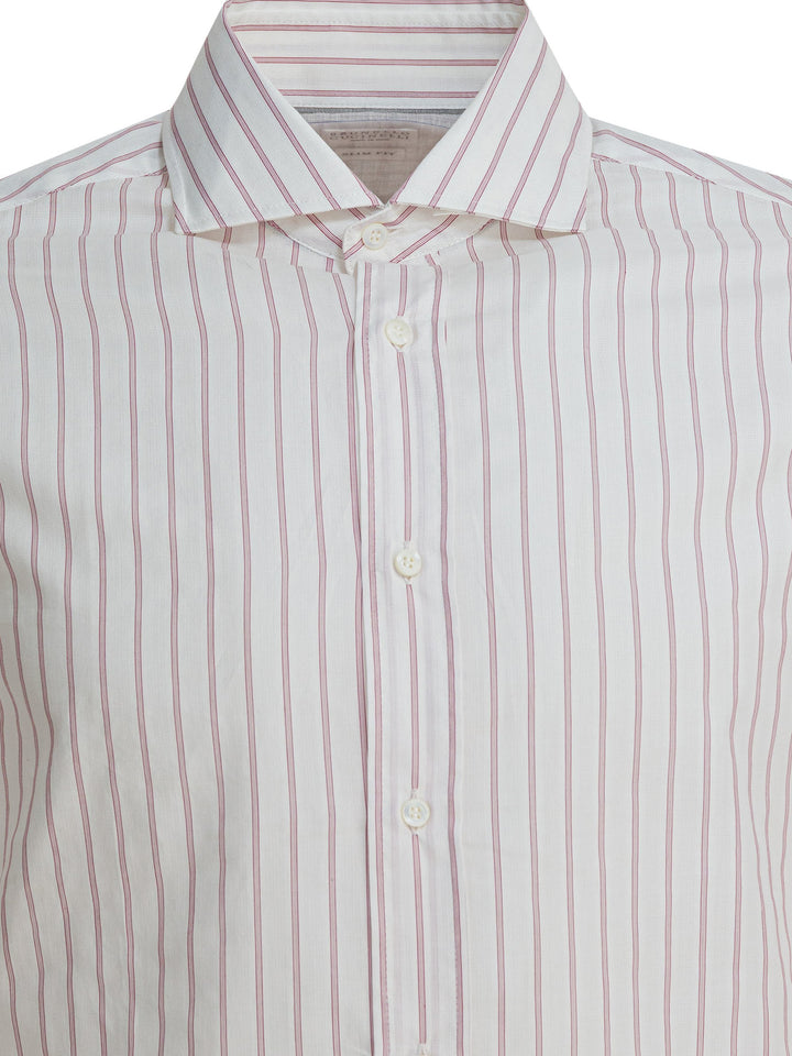 Brunello Cucinelli Cotton Striped Shirt Shirts - White | 4b4b7a7eb2cbc56fc73a24892234291f1d7b76b2