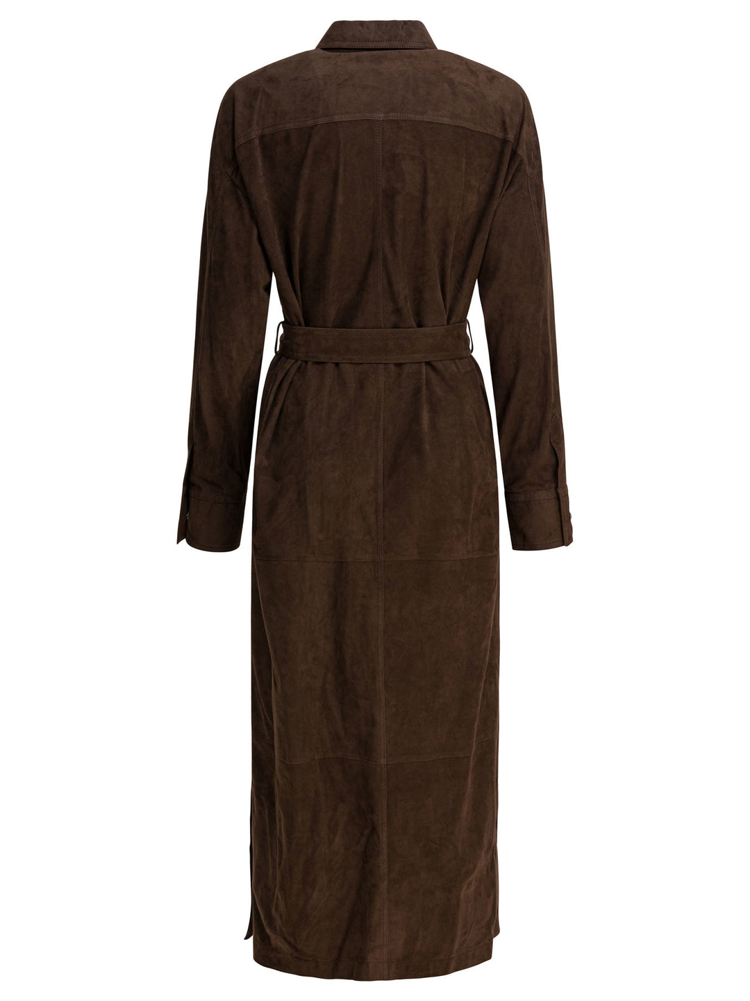 Brunello Cucinelli Chemisier Coat With Necklace Jackets and Coats - Brown | d5a23f86474dc2ad6d85fac7d6e883134fff1d88