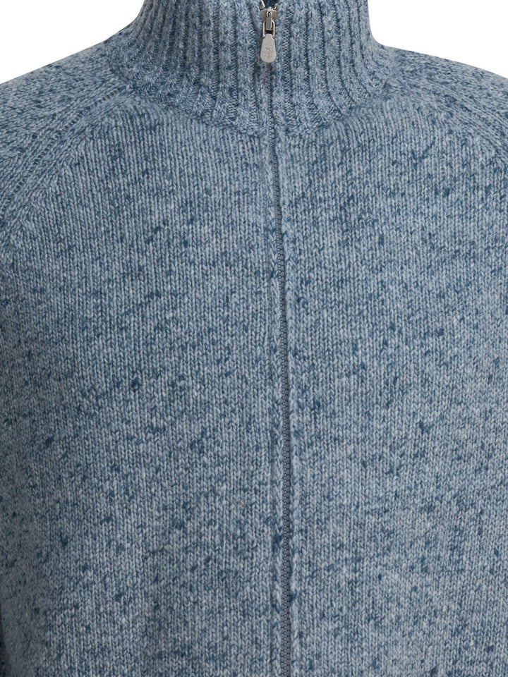 Brunello Cucinelli Cashmere Zipper Sweater Knitwear - Grey | 4691808a1894a8f38a2eee0e64c981467f589ffd