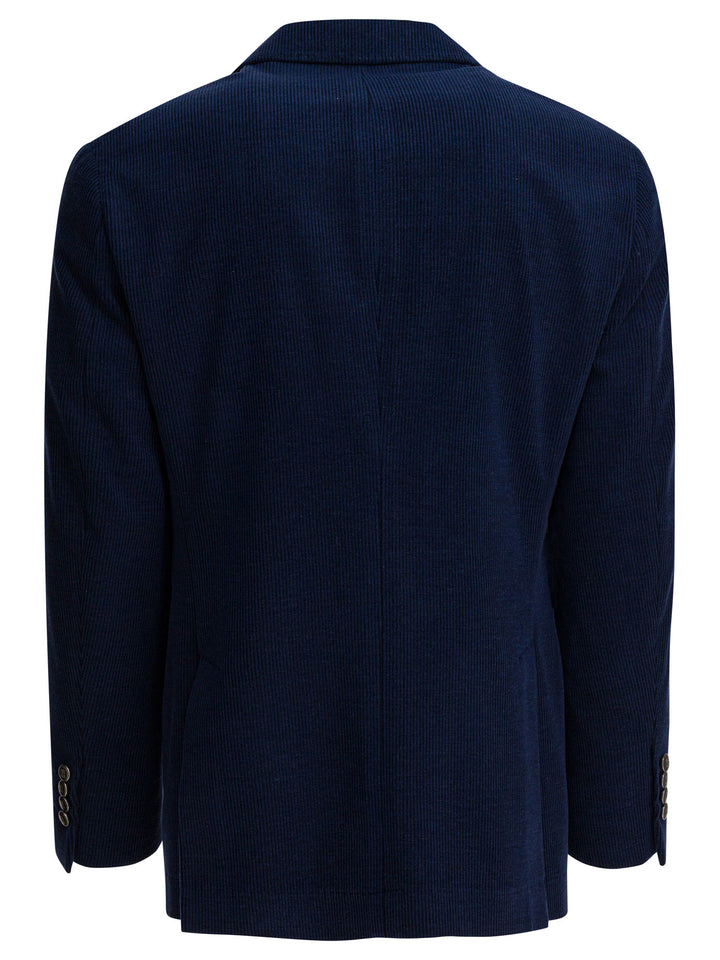 Brunello Cucinelli Wool, Silk And Cashmere Double-Breasted Blazer Jackets and Coats - Blue | ec3518463db3557f5d1470e02efe110e899f47cb