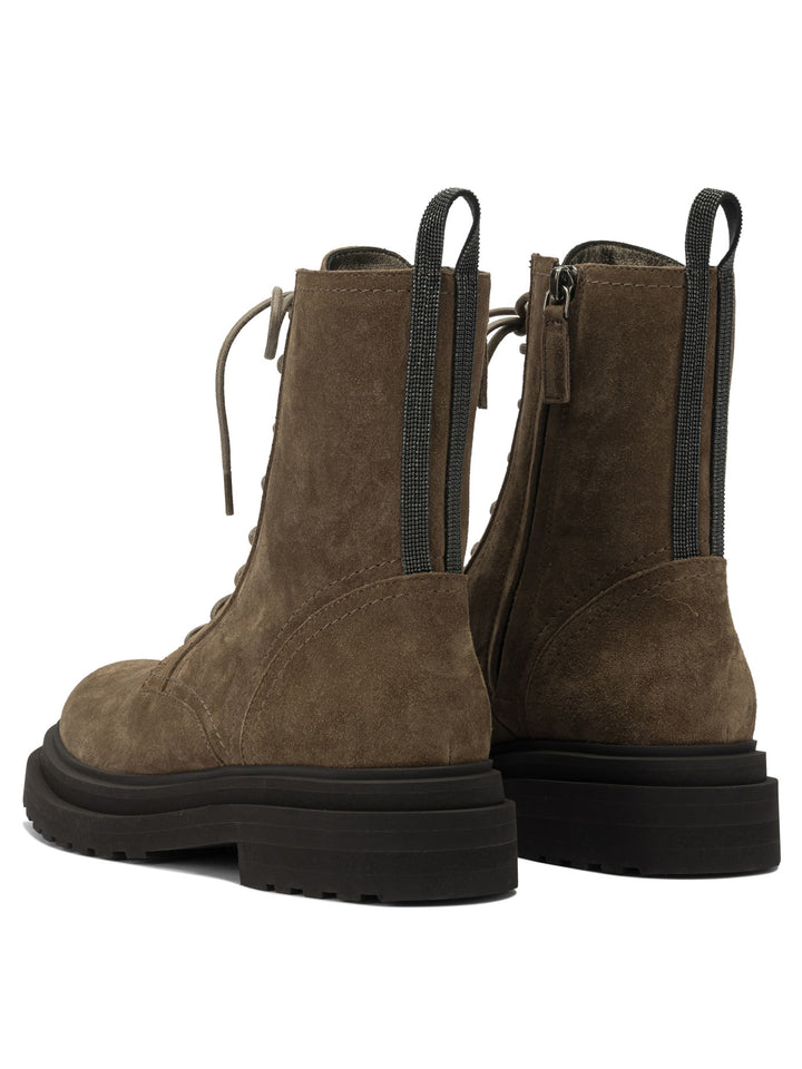 Brunello Cucinelli Suede Lace-Up Ankle Boots - Brown | 58b1201463e03821b5e96d19939e5887109b762c