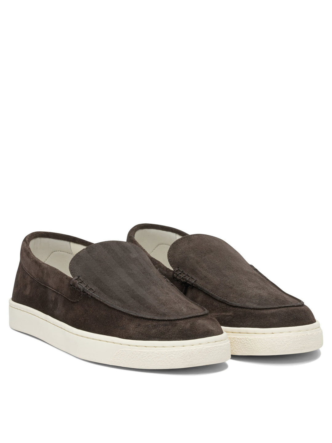 Brunello Cucinelli Chevron-Effect Suede Loafers Loafers & Slippers - Brown | b4f7e469a702a6c49cbfeea02fd362bb29d74348