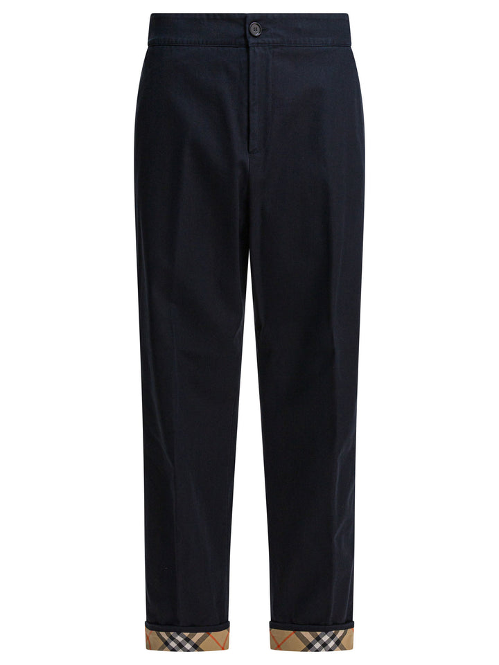 Burberry With Check Detail Trousers - Black | 85f14b91c2232eb13af2f6304f71ef2d42e33a74