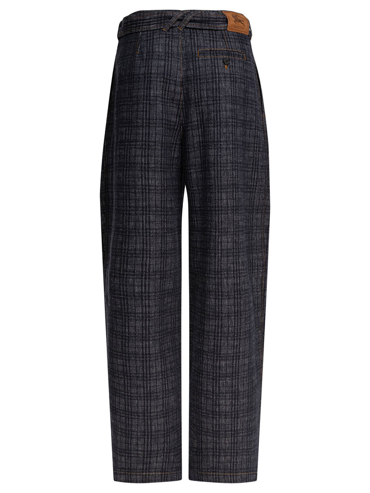 Burberry Check Trousers - Blue | 741b76e9df163d8e1f739cc610666143c7c93eaf