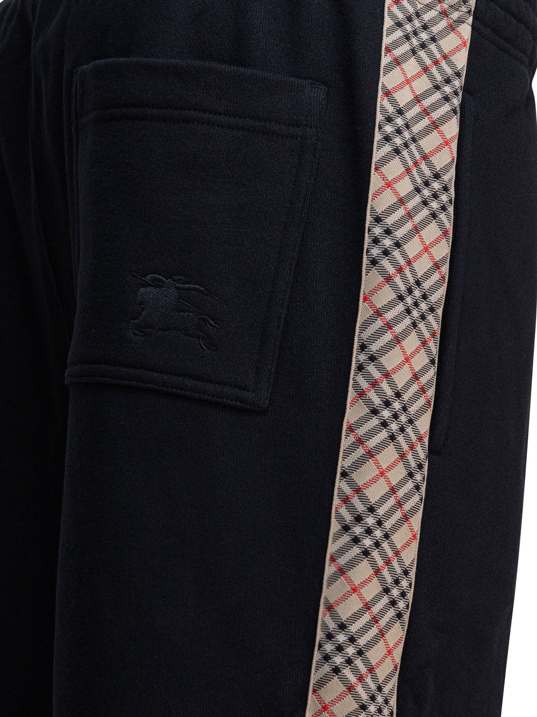 Burberry With Check Trim Trousers - Black | 703e3abea338248b469ad6946c1a200a7faf8994