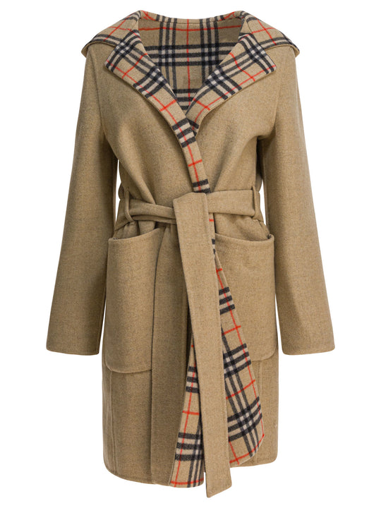 Reversible Wool Coat Jackets And Coats Beige