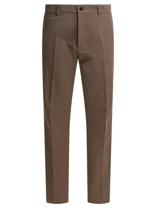 Cotton Chino Pants Trousers Brown