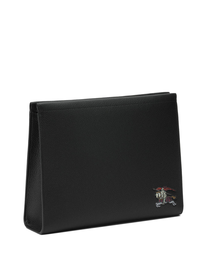 Burberry Leather Clutch Bag With Ekd Pouch - Black | 73c00db84511a30917d1bd72d613e5b62b7403bb