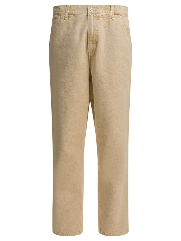 Carhartt Wip Single Knee Trousers - Beige | 3e141a2d6506eefd4600432efd7ed78cad45f3af