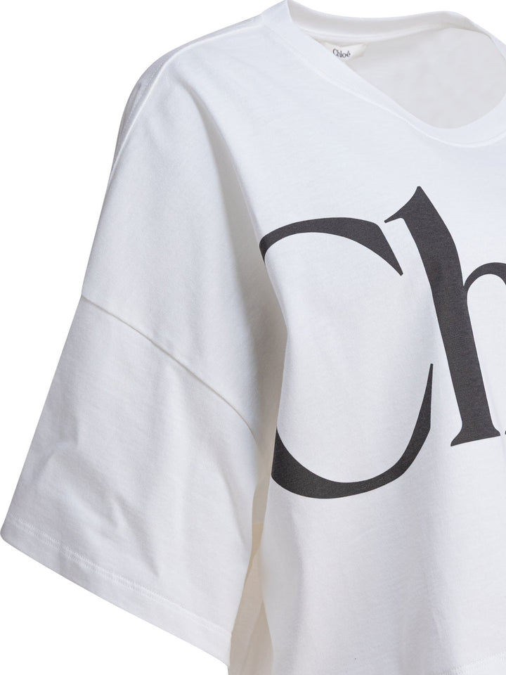 Chloé Boxy T-Shirt In Cotton Jersey T-shirts - White | 16b3b6aae95d17cc1a689d2ba7eea40905e6f84d