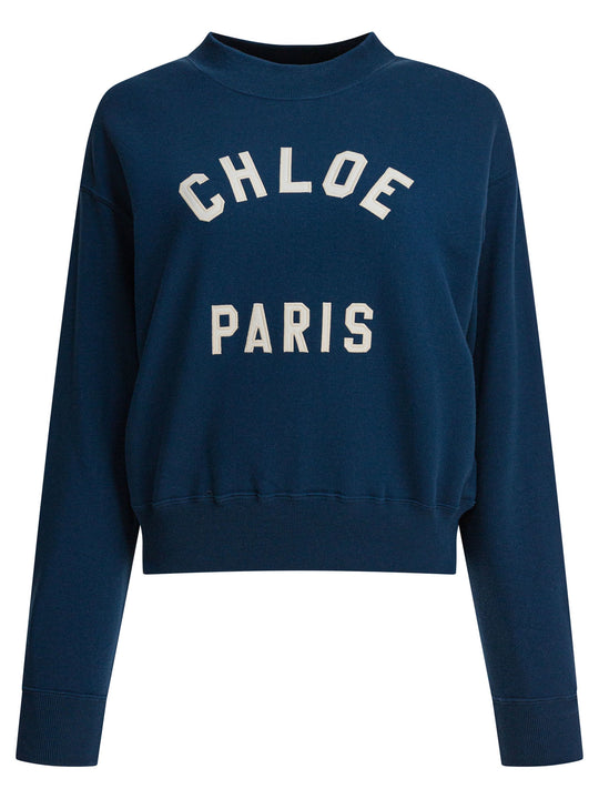 Sweatshirt With Logo Sweatshirts Blue