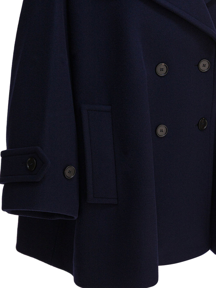 Chloé Double-Breasted Wool Coat Jackets and Coats - Blue | f2a9446ce219b476585992d66f6e609c678c0b8c