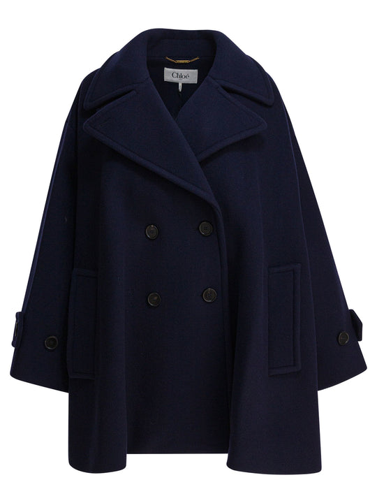 Double-Breasted Wool Coat Jackets And Coats Blue