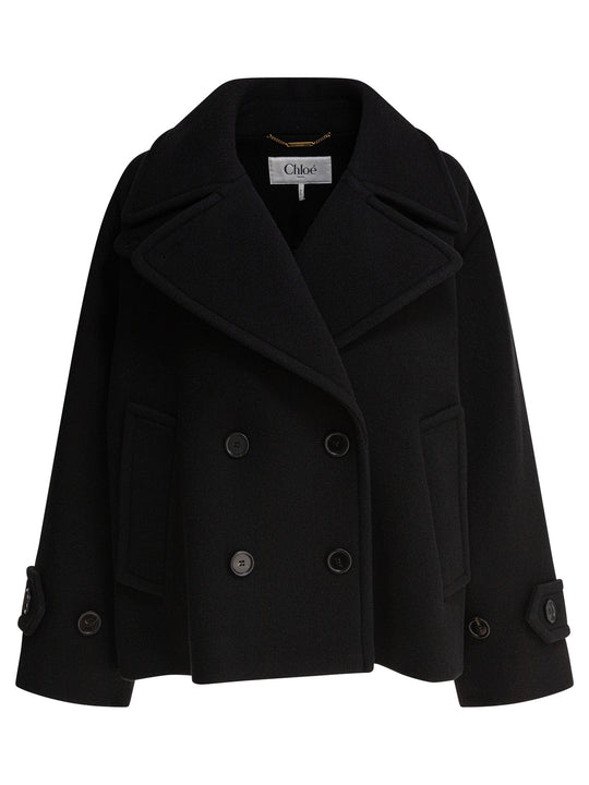 Short Wool Coat Jackets And Coats Black