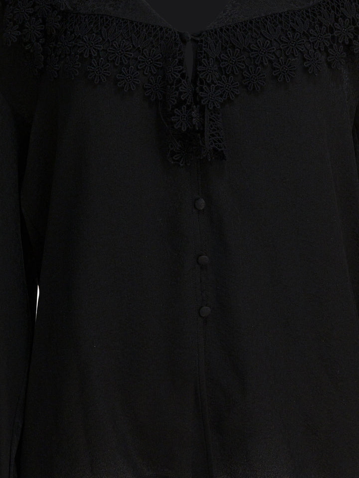 Chloé Blouse With Lace Collar Shirts - Black | 633cfce00e95d8065a240669f66b2550add63333