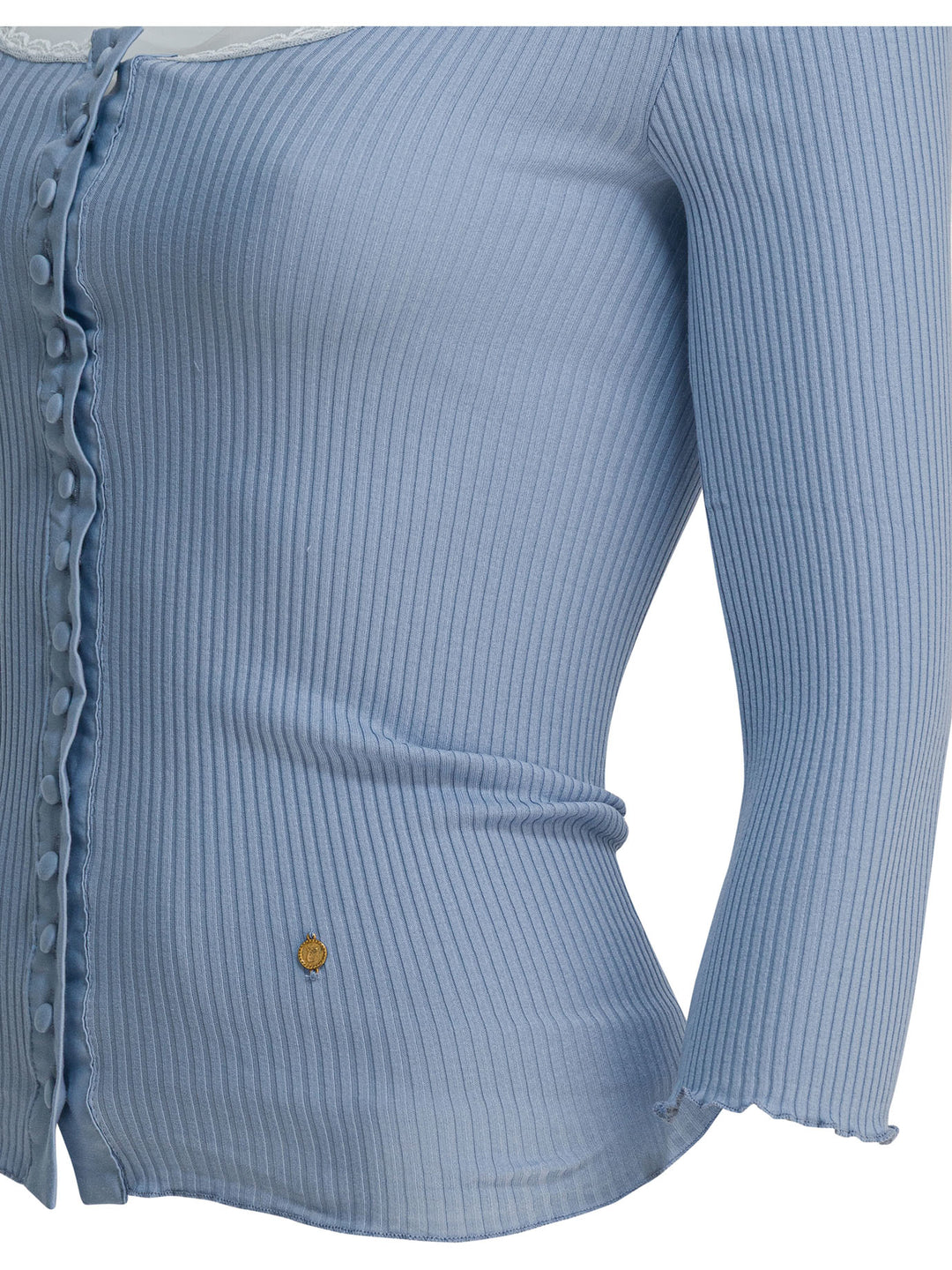 Chloé Fitted Cardigan With Plunging Neckline Knitwear - Light blue | ac83244fa5cf5e553297f3a6c434fc1c4382e2a1