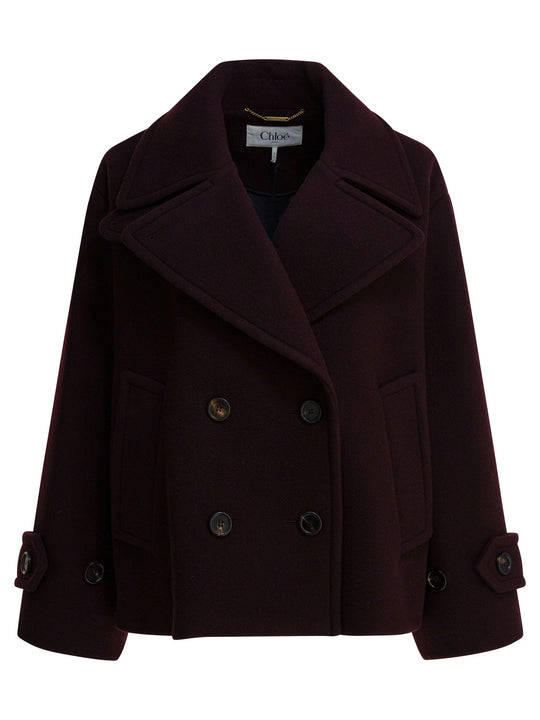 Virgin Wool Coat Jackets And Coats Bordeaux