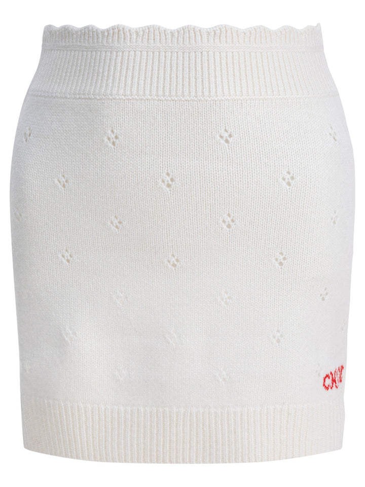 Chloé Openwork Wool And Cashmere Miniskirt Skirts - White | 1518ed45dadb2ad8a151c1a108f330084550fcbb