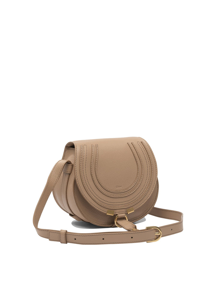 Chloé Saddle Marcie Crossbody Bags - Beige | 605abeb67276ef04ac861e235e8f3c149248df31