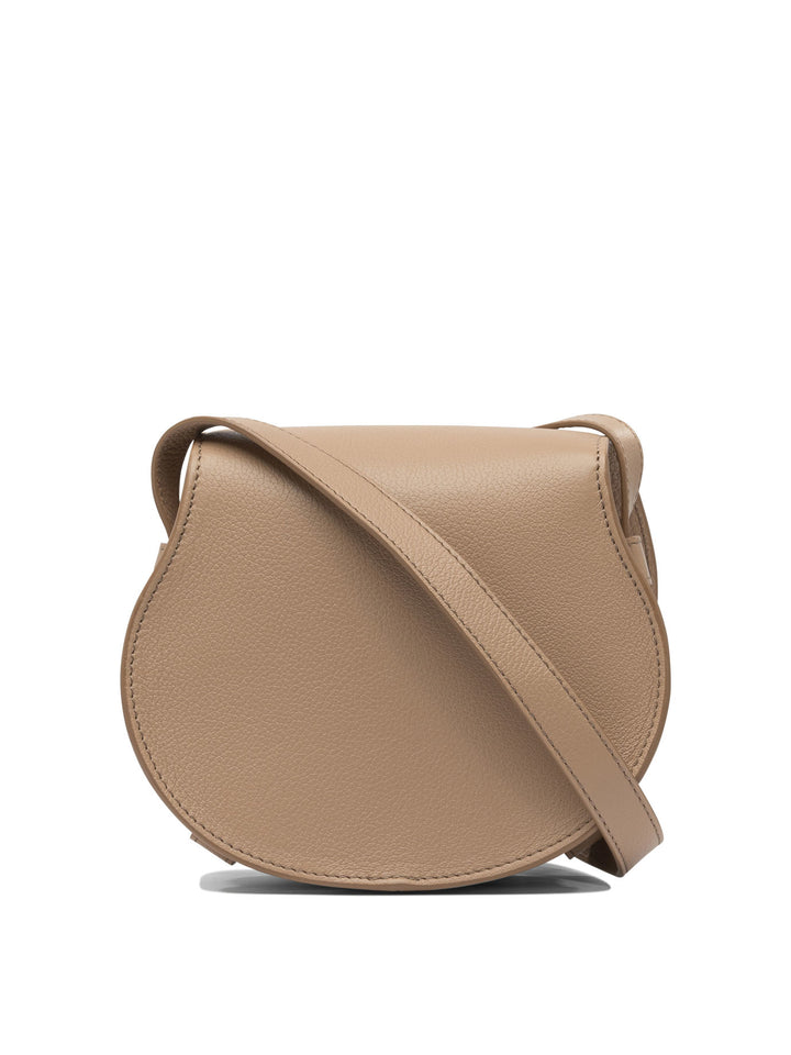 Chloé Saddle Marcie Crossbody Bags - Beige | 53616b50f0201f470b2bbf717affa0e60dcbbb43