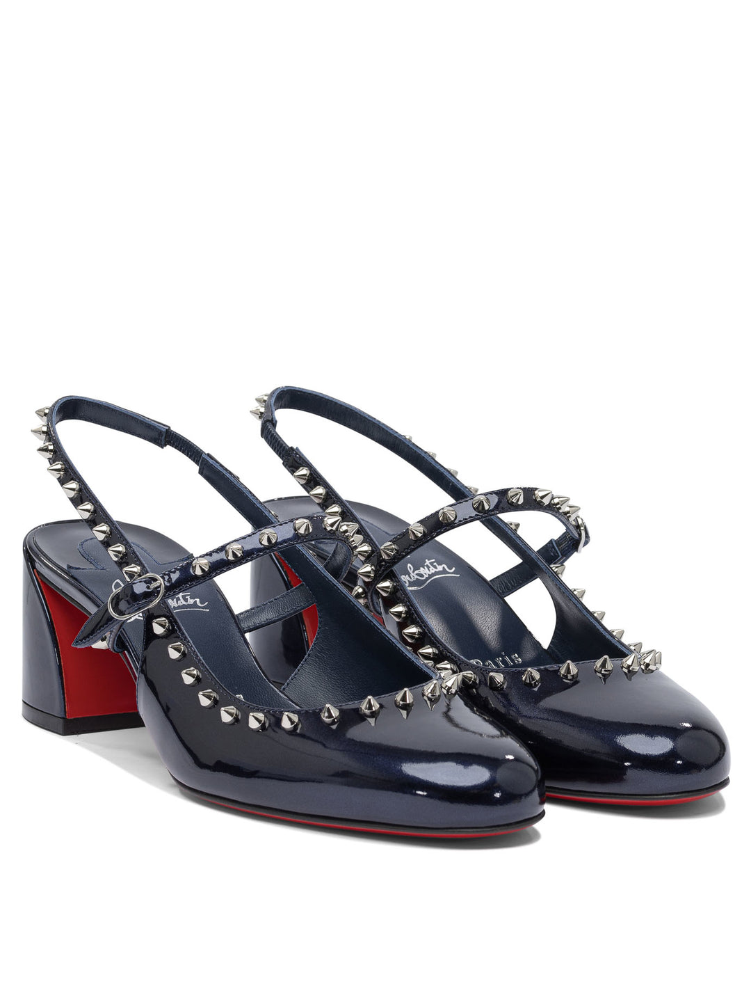 Christian Louboutin Janispikes 55 Patent Perle/Lining Heeled shoes - Blue | 14cd2cf8b7b3c96b6ca849e554e1319e5fd4074a