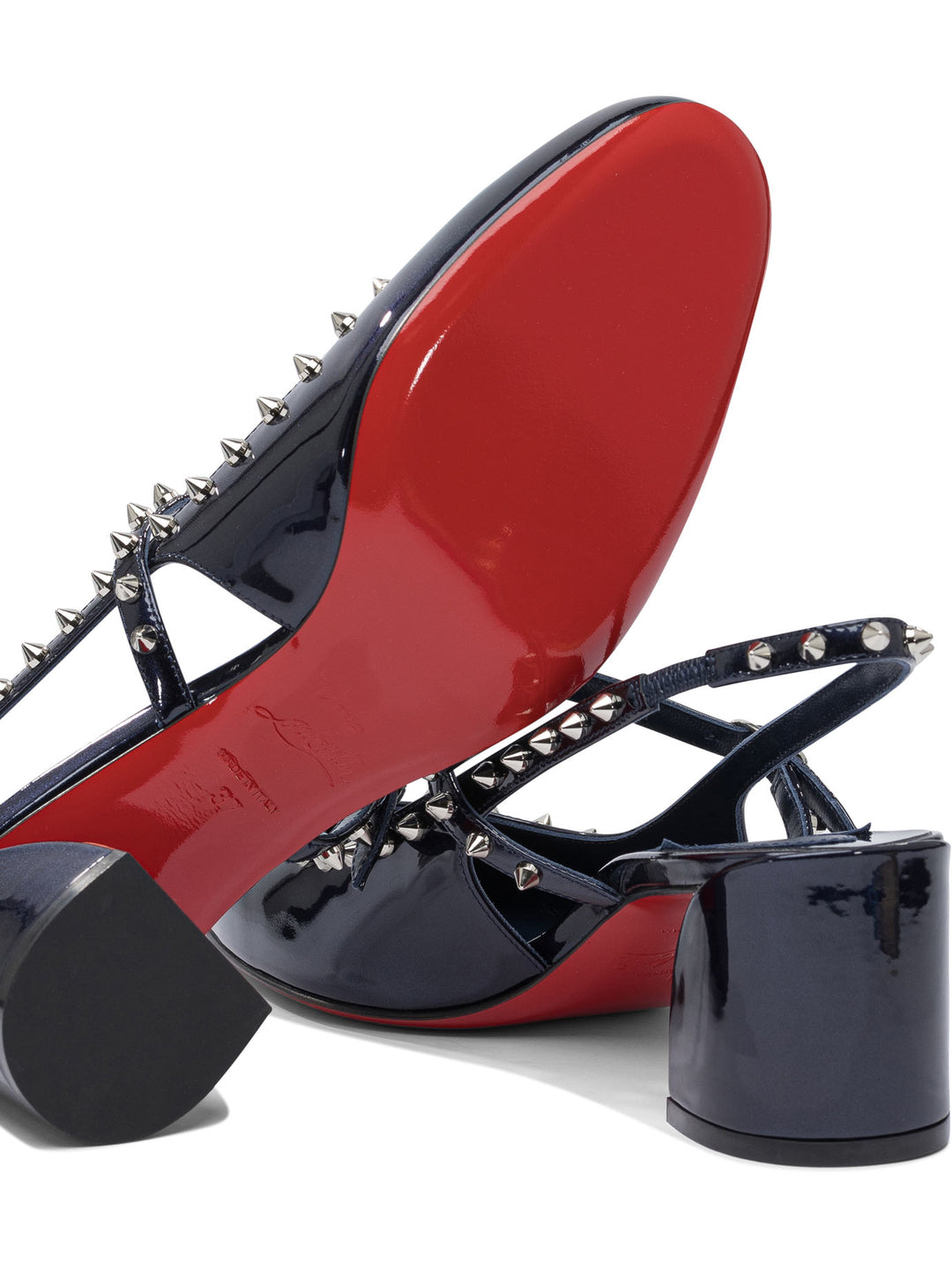 Christian Louboutin Janispikes 55 Patent Perle/Lining Heeled shoes - Blue | 96ac14e3f23f2200e8d2abb546fe3c4f026697bb