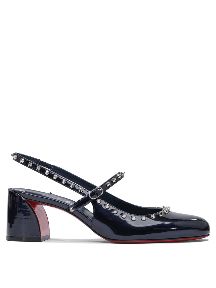 Christian Louboutin Janispikes 55 Patent Perle/Lining Heeled shoes - Blue | f94331a0ade44c32ee5dc0130ac95089d0ba19f3