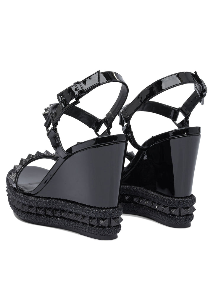 Christian Louboutin Pyraclou 110 Patent/Lining Sandals - Black | 2579e53c89fb52c047c1bbdfa07d6d125ff7d305